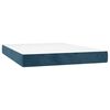 vidaXL Cama box spring colch&oacute;n y LED terciopelo azul oscuro 140x190 cm