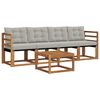 vidaXL Conjunto de sof&aacute;s de exterior 5 pcs Gris Natural y Claro
