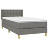 vidaXL Cama box spring con colch&oacute;n tela gris oscuro 90x200 cm