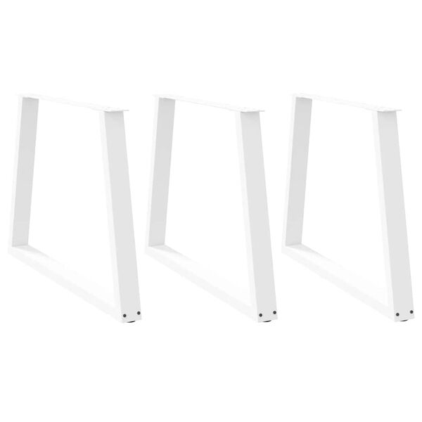 vidaXL Patas para mesa de comedor en forma de V (3 unidades), color blanco, 100 x (72-73,3) cm, acero