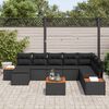 vidaXL Conjunto de sof&aacute;s de jard&iacute;n 9 pcs Negro Rat&aacute;n sint&eacute;tico