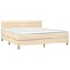 vidaXL Cama box spring con colch&oacute;n tela color crema 180x200 cm