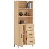 vidaXL Aparador alto madera contrachapada color roble 69,5x34x180 cm