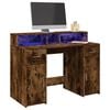 vidaXL Escritorio con LED madera ingenier&iacute;a roble ahumado 120x55x91 cm