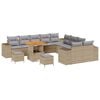 vidaXL Conjunto de sof&aacute; de jard&iacute;n 13 uds. Beige y Gris Claro