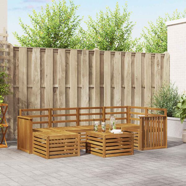 vidaXL Juegos de sof&aacute;s Natural Madera de Acacia S&oacute;lida