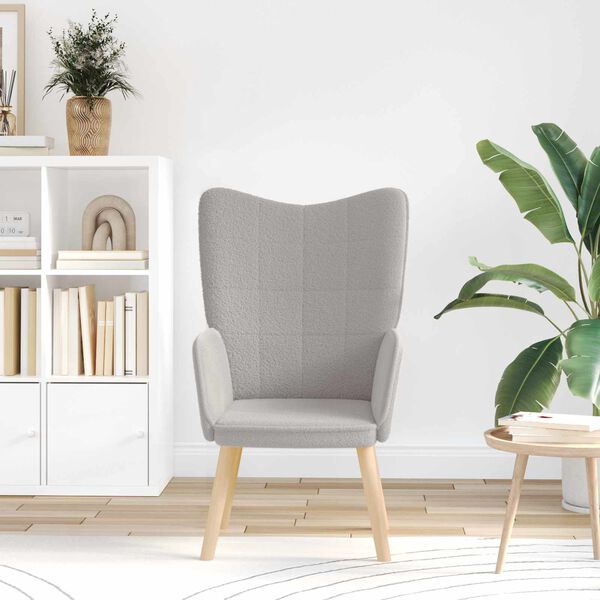 vidaXL sill&oacute;n Gris Claro 62 x 67 x 95,5 cm Tela Sherpa