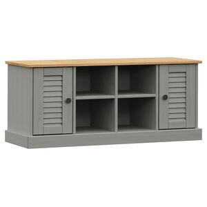 vidaXL Zapatero VIGO madera maciza de pino gris 106x35x45 cm