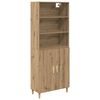 vidaXL Aparador alto Roble artisan 69,5 x 32,5 x 180 cm