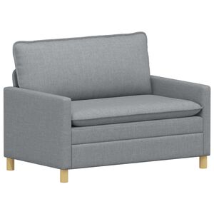 vidaXL Sof&aacute; 2 plaza Gris claro 126 x 81 x 87,5 cm Tela