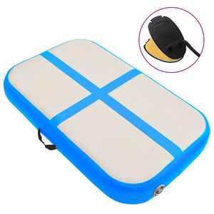 vidaXL Esterilla inflable de gimnasia con bomba PVC azul 60x100x15 cm