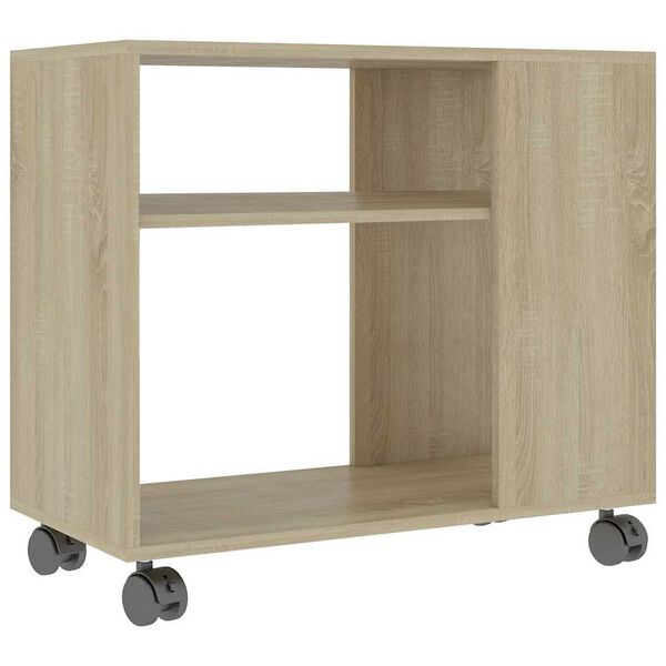 vidaXL Mesa auxiliar de madera contrachapada color roble 70x35x55 cm
