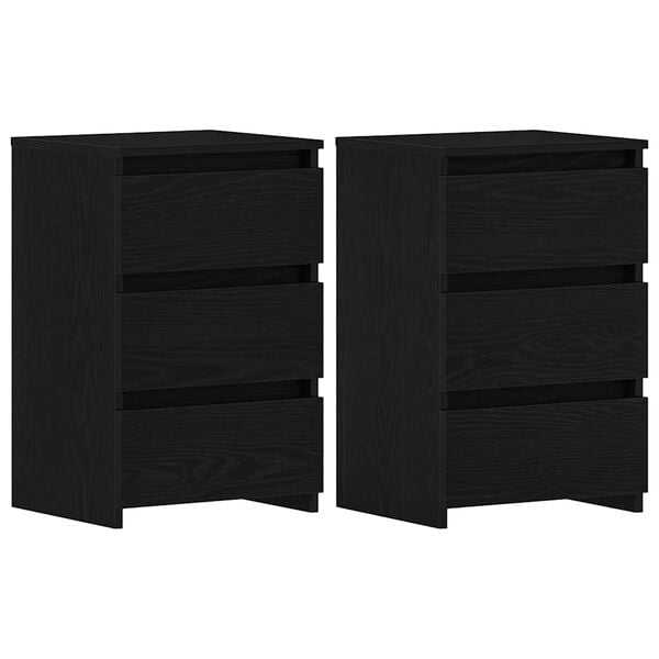 vidaXL Armario de Noche con caj&oacute;n 2 pcs Roble Negro 40 x 35 x 62,5 cm