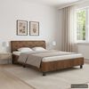 vidaXL Estructura de cama de piel de ante artificial marr&oacute;n 140x200 cm