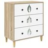 vidaXL Cajonera HANAU Estampado de hojas verdes 66 x 36,5 x 75 cm