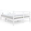 vidaXL Estructura de cama doble de madera maciza blanco 135x190 cm