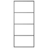 vidaXL Puerta corredera aluminio y vidrio ESG negra 90x205 cm