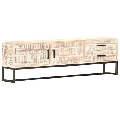 vidaXL Mueble para TV de madera maciza de acacia blanco 140x30x45 cm