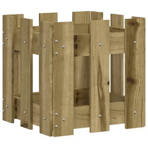 vidaXL Jardinera dise&ntilde;o de valla madera de pino impregnada 30x30x30 cm