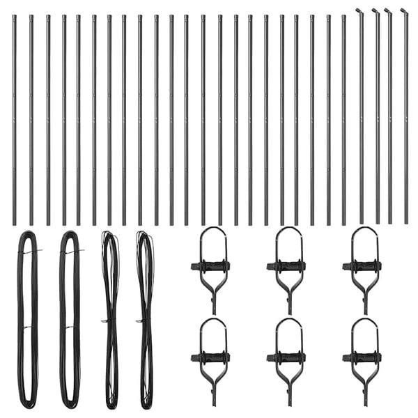 vidaXL Poste de cerca Otro 26 pcs Gris 3,2 x 3,2 x 210 cm Acero