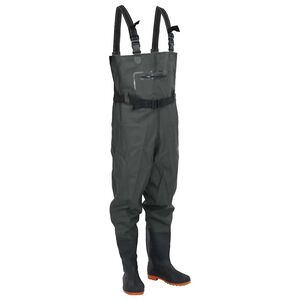 vidaXL Vadeador de pecho con botas y cintur&oacute;n verde oscuro talla 38