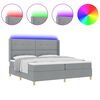 vidaXL Cama tipo Box Spring con colch&oacute;n Gris Claro 140 x 200 cm tela