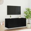 vidaXL Mueble de TV Montado en la Pared Roble Negro 100 x 35 x 41 cm