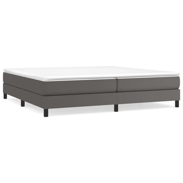 vidaXL Estructura de cama con somier cuero sint&eacute;tico gris 200x200 cm