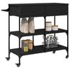 vidaXL Carrito de cocina de madera de ingenier&iacute;a negro 105x42x95 cm