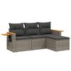 vidaXL Set de sof&aacute;s de jard&iacute;n 4 pzas y cojines rat&aacute;n sint&eacute;tico gris