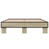 vidaXL Estructura cama madera ingenier&iacute;a metal roble Sonoma 140x200 cm