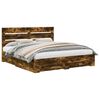vidaXL Estructura de cama con caj&oacute;n Roble ahumado 200 x 200 cm