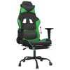 vidaXL Silla gaming con reposapi&eacute;s cuero sint&eacute;tico negro verde
