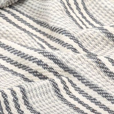 vidaXL Manta a rayas de algodón gris y blanco 220x250 cm