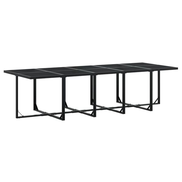 vidaXL Juego de comedor de jard&iacute;n 17 pzas con cojines textileno negro