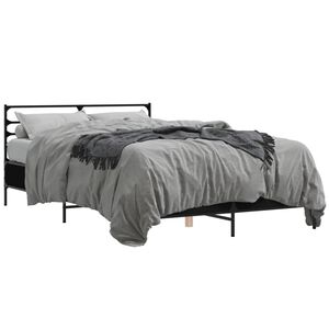 vidaXL Estructura de cama madera de ingenier&iacute;a y metal negro 120x190cm