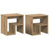 vidaXL Mesitas noche 2 uds madera ingenier&iacute;a roble artesanal
