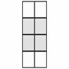vidaXL Puerta corredera vidrio templado y aluminio negra 76x205 cm