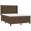 vidaXL Cama box spring con colch&oacute;n tela marr&oacute;n oscuro 140x200 cm