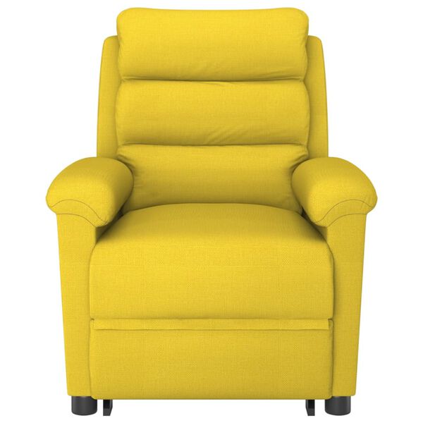 vidaXL Sill&oacute;n de masaje elevable de tela amarillo claro