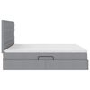 vidaXL Cama con tira de luces LED Gris Claro 180 x 200 cm tela