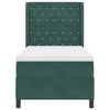 vidaXL Cama con Box Spring LED y Colch&oacute;n Verde oscuro 90 x 200 cm