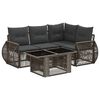 vidaXL Conjunto de sof&aacute;s de jard&iacute;n 5 uds. Gris y Gris Oscuro