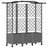 vidaXL Cama elevada con trellis y techo Gris Claro 163 x 40 x 144 cm