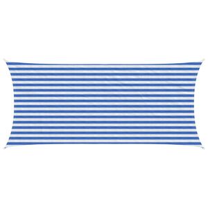 vidaXL Toldo Vela 2 x 4,5 m HDPE Rectangular Azul y Blanco