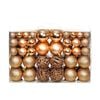 vidaXL Lote de bolas de Navidad 100 unidades rosas/doradas 3/4/6 cm