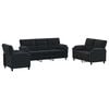 vidaXL Juego de Sof&aacute; 3 pcs Negro Terciopelo