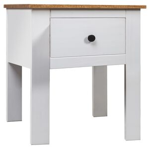 vidaXL Mesita de noche madera maciza pino Panam&aacute; blanco 46x40x57 cm