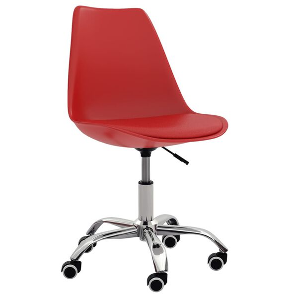 vidaXL Silla de comedor de cuero sint&eacute;tico rojo