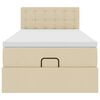 vidaXL Estructura de cama otomana con colch&oacute;n tela crema 90x190cm